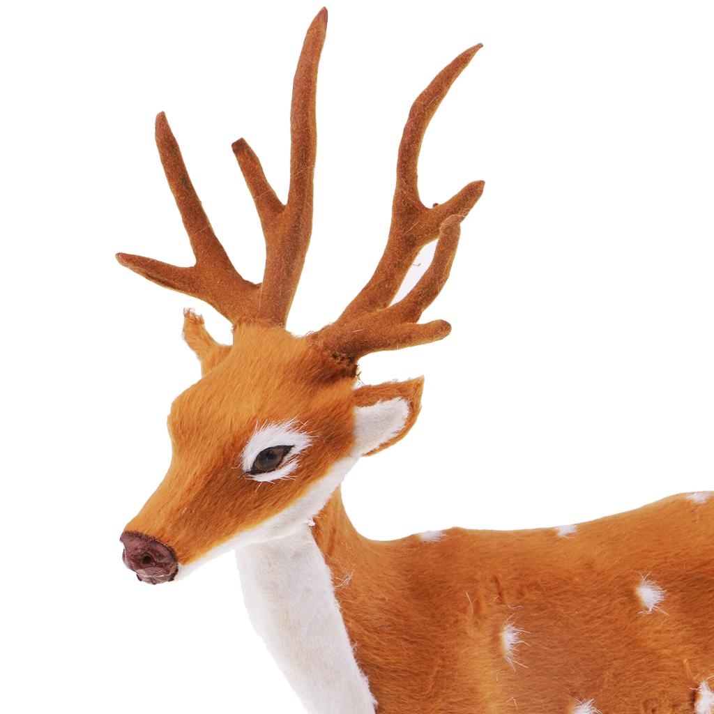 Simulation Plush Reindeer Deer Figure Toys Stuffed Animal Decoration