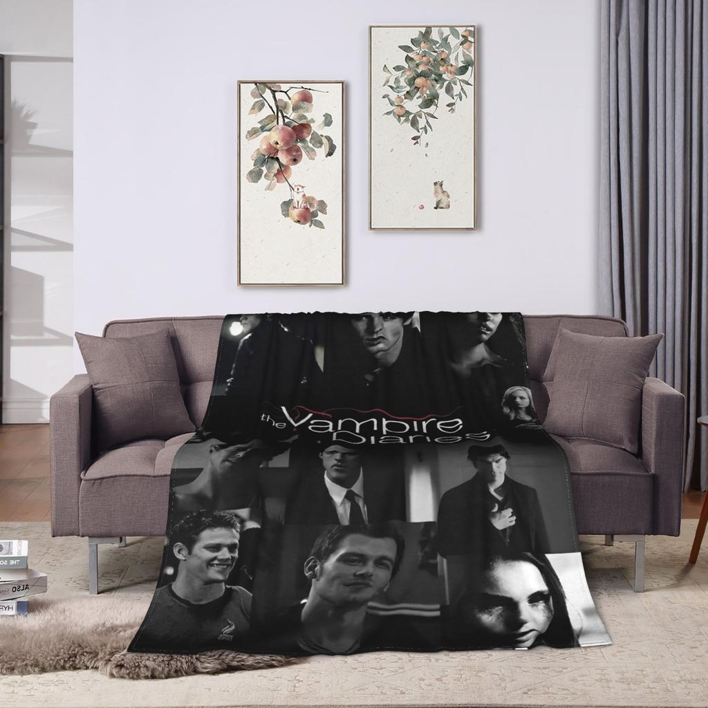 The Vampire Diaries Damon Salvatore Decken Flanell Bedruckt Tragbar Ultra-Weich Überwurfdecke für Bettwäsche Büro Teppichstück