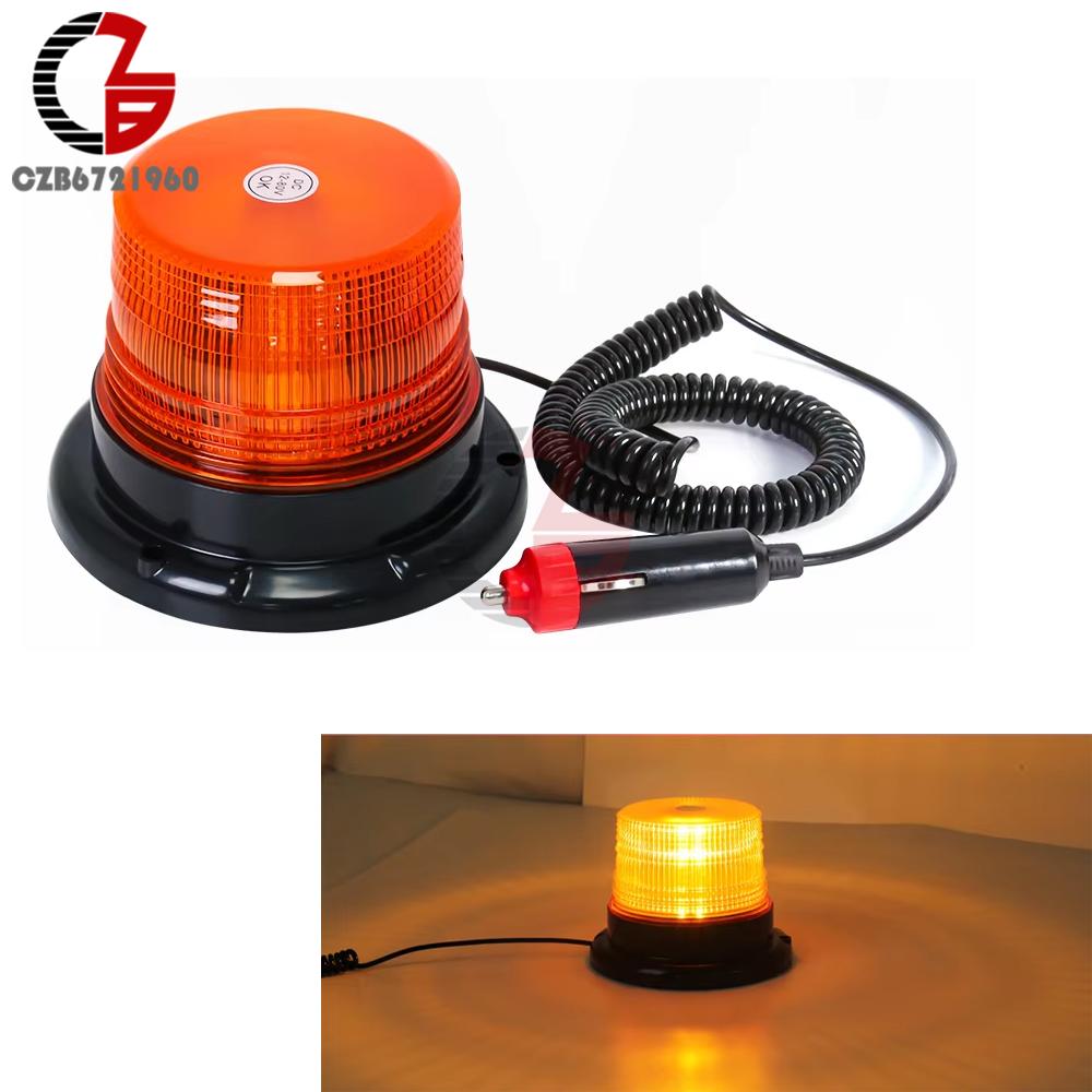 Universal 12V 24V Car Truck Roof Top Warning Light Emergency LED Strobe Light Flashing Beacon With Magnetic Base