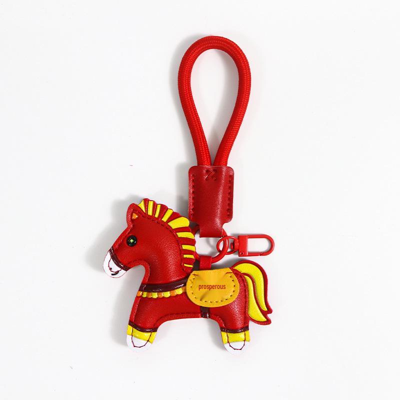 2026 Year of the Horse Good Luck Keychain Gift: Prosperous & Lucky Charm Pendant расцвета