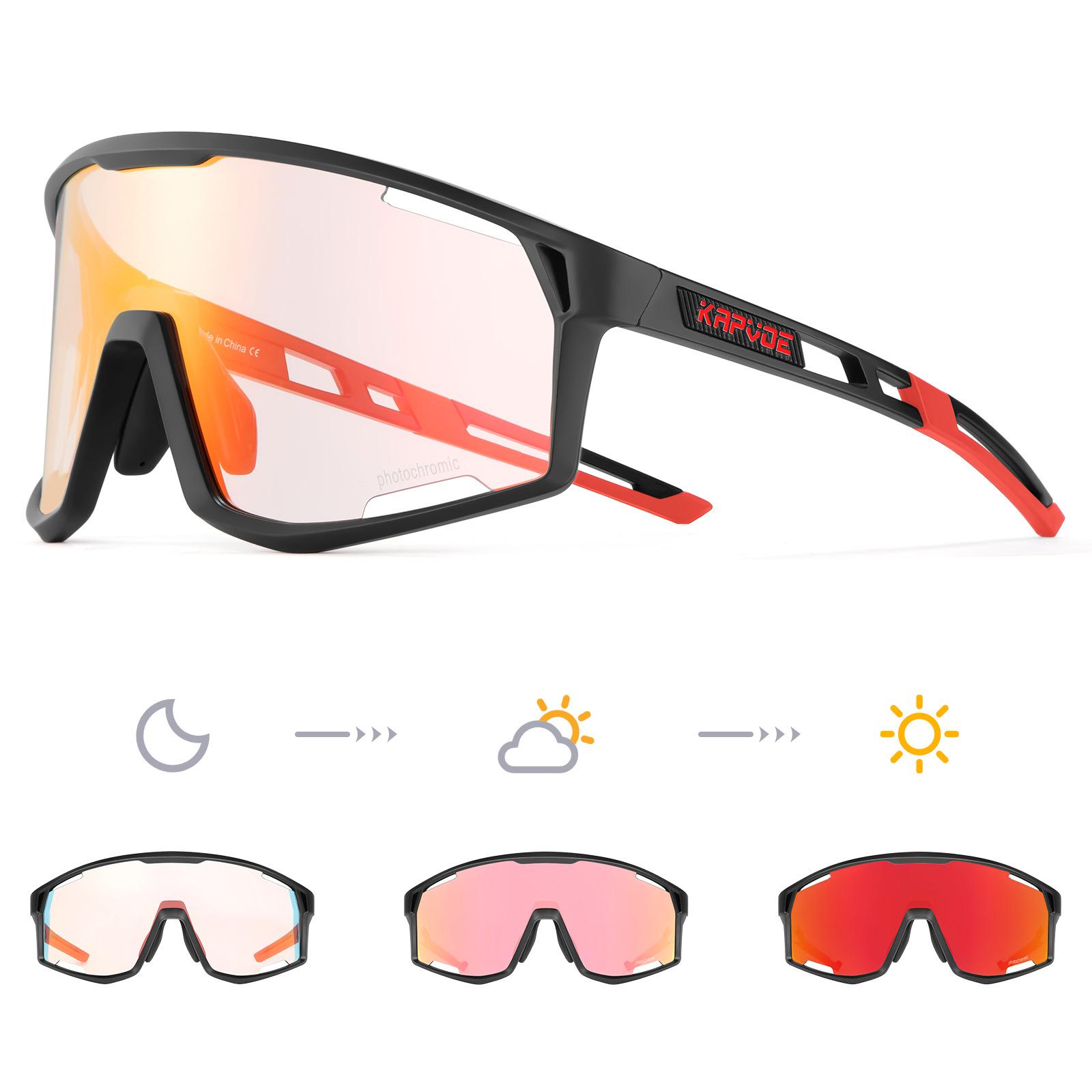 

KAPVOE Color-changing cycling glasses Men s and women s sandproof and windproof mountain bikes Outdoor glasses TK180-PH-RE-1L-01