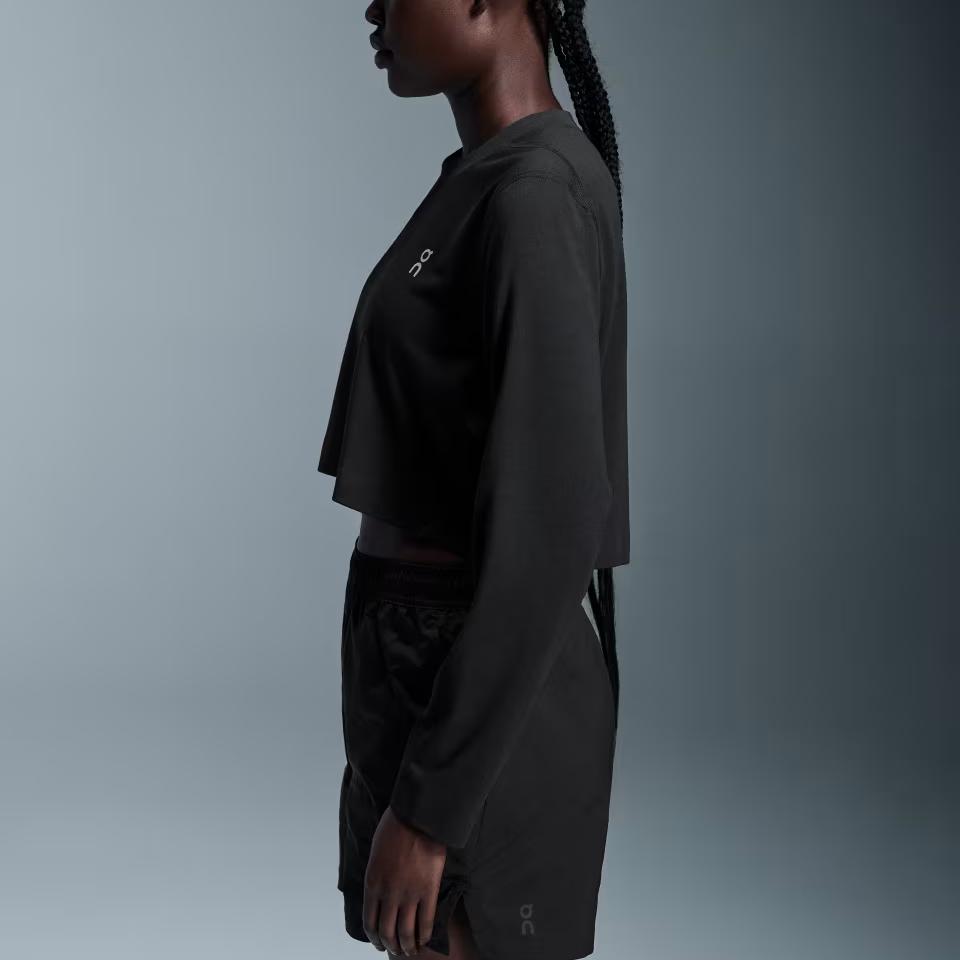 On X Crop Collaborati Active Lg Sleeve T-Shirt Women Tops Black 1WE30440553