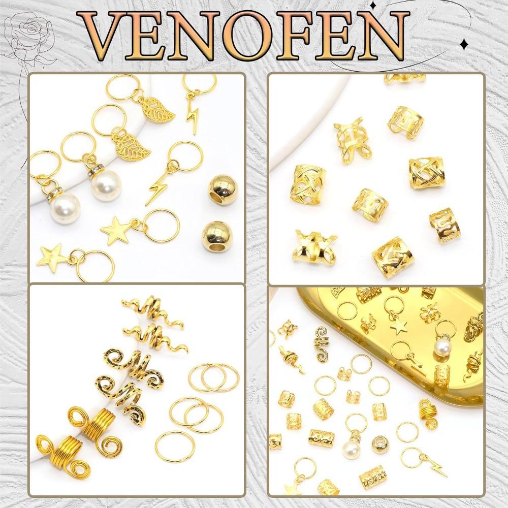 217Pcs Metal Cuff Clips Hollow Out Hair Ring Hair Braiding Hair Braid Tubes  for Braids