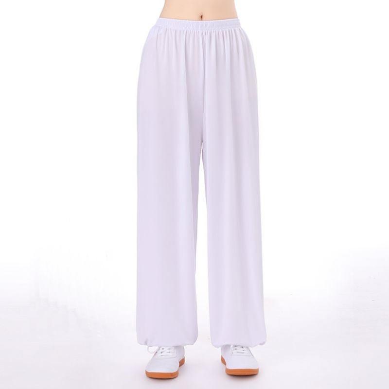 Unisex Tai Chi Hose Eisseide Tai Chi Kleidung Hose Morgengymnastik Sommer Übergröße lockere Pumphose Übungshose Kampfsport