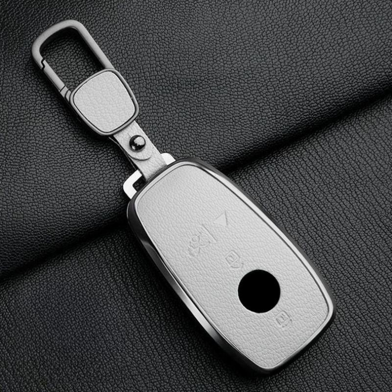 Car Key Case For Mercedes Benz Gls450 Key Cover Genuine Goat Leather Shell Buckle Bag; Gls480 Gls600