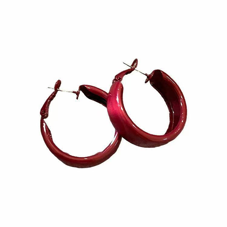 

Vintage Ankara red big earrings, earrings, new popular stud earrings, earrings, accessories trend