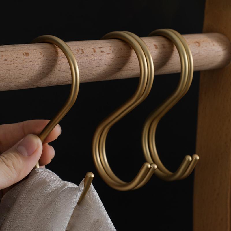 6Pcs Aluminium Alloy S Shape Hooks Practical Kitchen Railing Hanger Hook Clasp Holder Hooks For Hanging Clothes Handbag