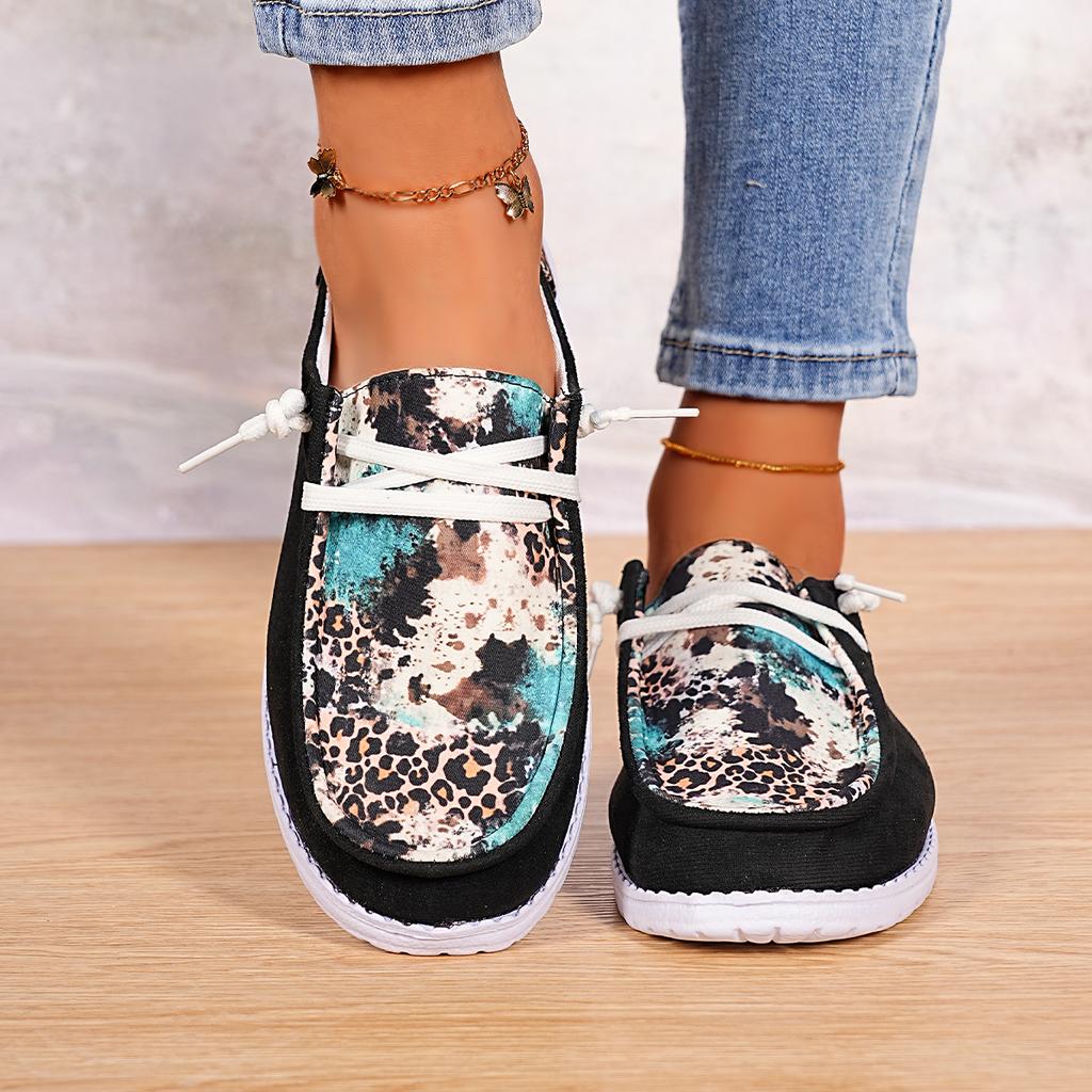 Fashion Spring and Autumn Fashion New Women's Round Toe Walking Shoes Color Matching Casual Comfortable Shallow Mouth Thick Sole Sneaker