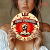 Vintage No Books Allowed Round Metal Sign Boho Wall Decor Funny Library Office Gift