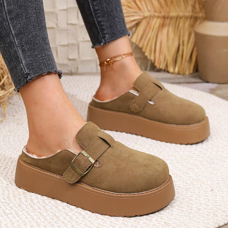 Fashion 2025 New Fashion Closed-Toe Slippers Outdoor Chunky Sole Buckle Strap Slip-On Comfortable Casual Women Platform Sandals