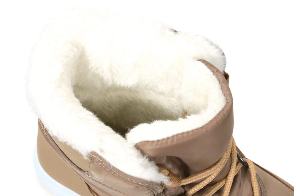 moz U Mocha Boa Boots with Inner Down Cold and Size M Women's Boa, Sneakers, Water-Repellent, Weather, Non-Slip Soles,