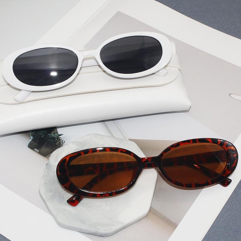 Vintage Women Small Frame Oval Shaped Sunglasses Outdoor Travel Beach Holiday Sun Glasses Uv Protection Fashionable Shade Eyewea
