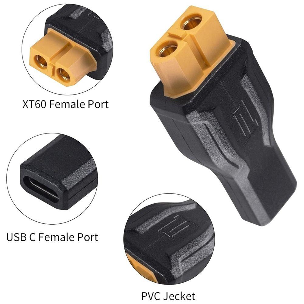 5525 7450 USB C to XT60 Adapter 20V/5A Male to Female XT60 to EC5 Converter for Airplane Model Energy Storage Outdoor Power