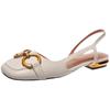 Baotou girl 2025 spring and autumn new low-heeled metal buckle Internet celebrity versatile fairy style Roman single shoes trendy and elegant