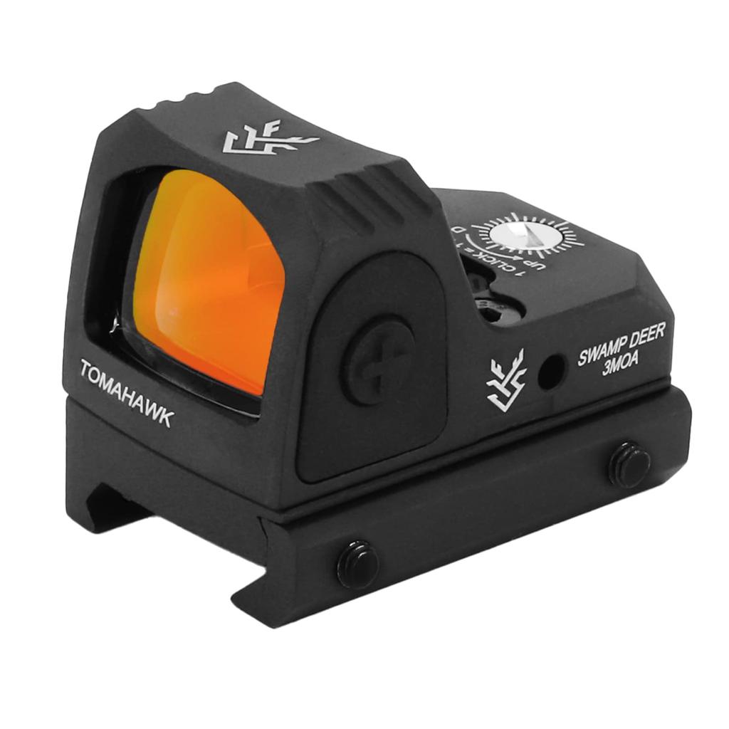 SWAMP DEER OPTICS 1x24 Mini Dot Åpen prikk Kompatibel med 20mm Airsoft-sikte Sikte, Sikte, Skinner, (Svart)