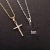 European & American Rhinestone Cross Pendant Necklace - Exquisite Hip-Hop Clavicle Chain
