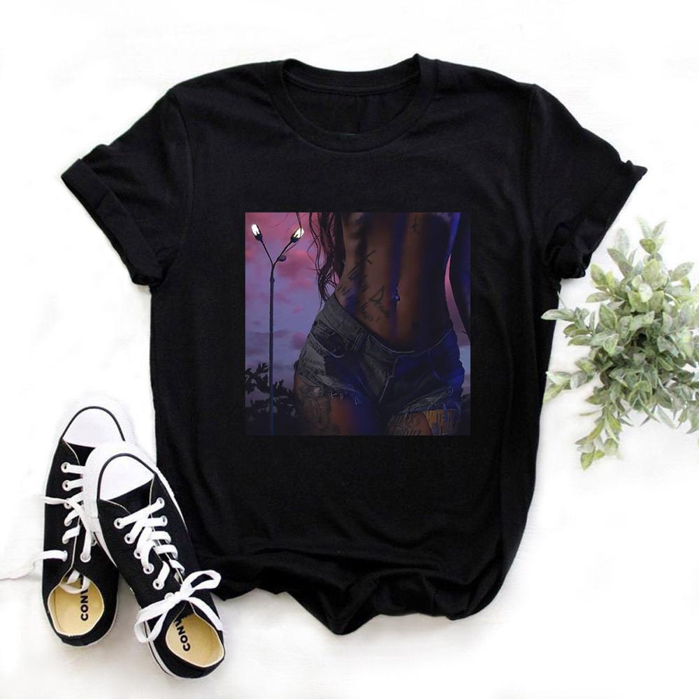 Women Black Cotton T Shirt Summer Short Sleeve Harajuku Tshirt Girl S T Shirts Black