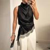 2026 New Fashion Sexy Sleeveless Women's Lace Trim Vest - European and American Style