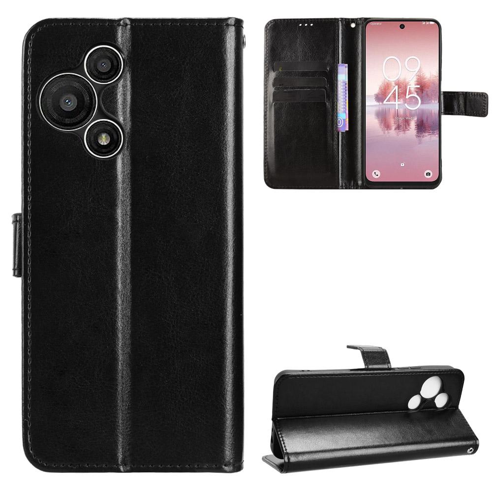 Pro TCL 60 SE NxtPaper 5G Pouzdro z PU kůže s popruhem Textura Crazy Horse Kryt peněženky na telefon