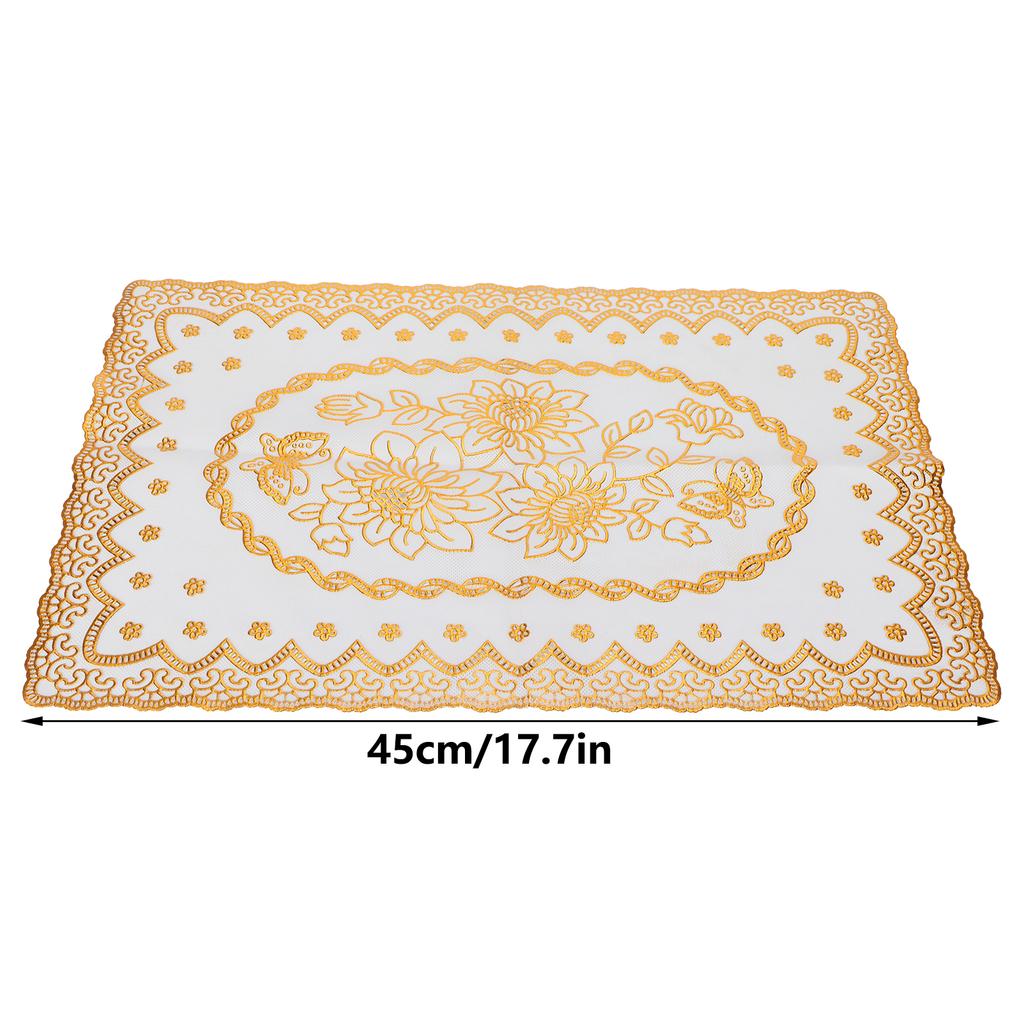 30cmx45cm PVC Table Mat Gold Placemats Cup Coaster Pad Kitchen Wedding Decoration Drink Mat Household Supplies Table Mats
