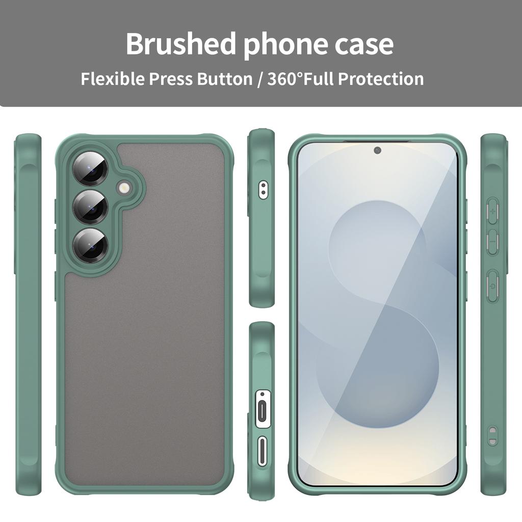 For Samsung Galaxy S25/S24 Phone Case Drop Proof Airbags Frosted Translucent PC + TPU Back Cover