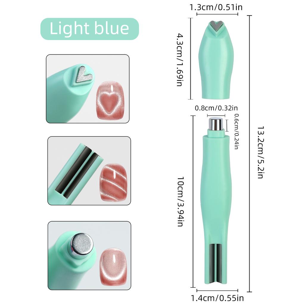 3 in 1 Cat Eye Effect Double 3D Love Heart Nail Magnet Line Moon Snake Pattern French Nail UV Attraction Magnetic Stick Manicure
