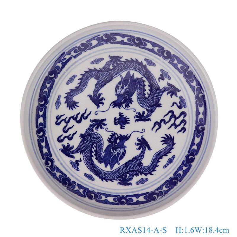 Посуда из Цзиндэчжэня: Круглые сине-белые фарфоровые тарелки, Глубокие тарелки в новом китайском стиле, Керамические плоские тарелки