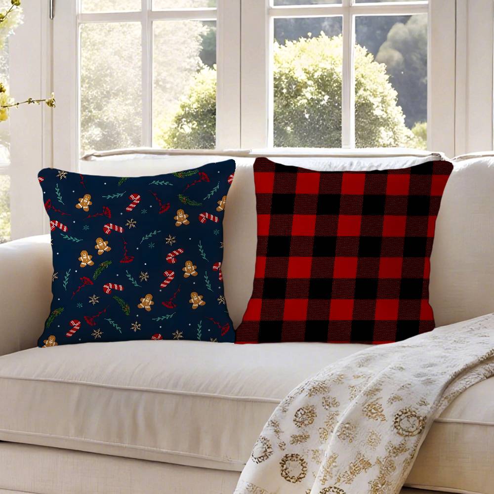 Weihnachts-Spezial Kissenbezug Seidig Kurzer Plüsch Mit Unsichtbarem Reißverschluss Staubdicht Sofa Kissenbezug
