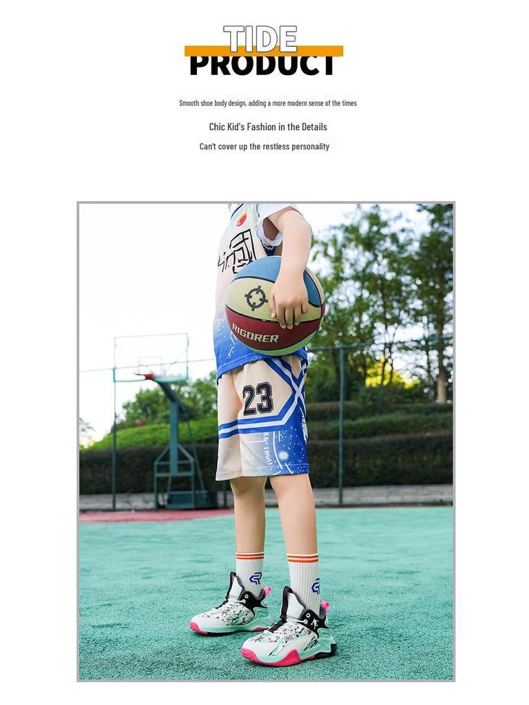 Kobe Kids Winter Basketball Shoes for Boys - Velvet Warm, Trendy Sports Sneakers for Primary Students