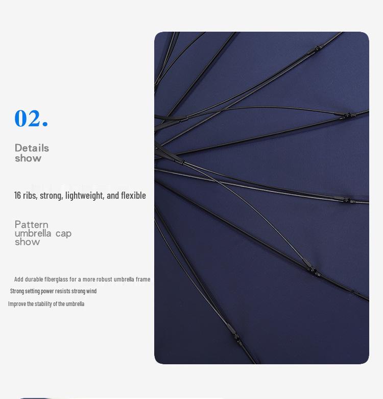 Luxurious Solid Wood Long Handle Umbrella - Men's Reinforced Extra Large Retro Wind & Storm-Proof Dual-Use Umbrella