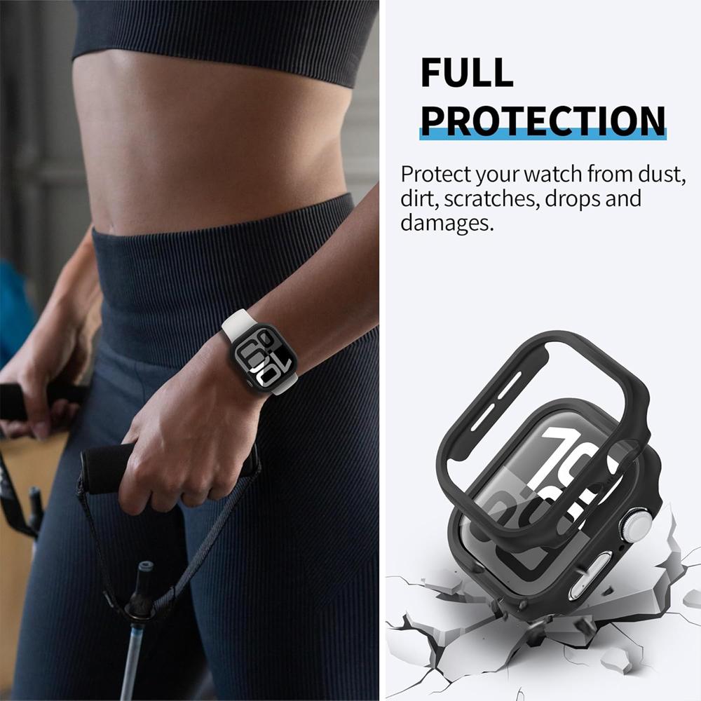 Schutzhülle für Apple Watch Case Serie 11 10 46mm 42mm Zubehör Smartwatch Schutz Hohl Hart-PC Stoßfänger iWatch 11 Schutz