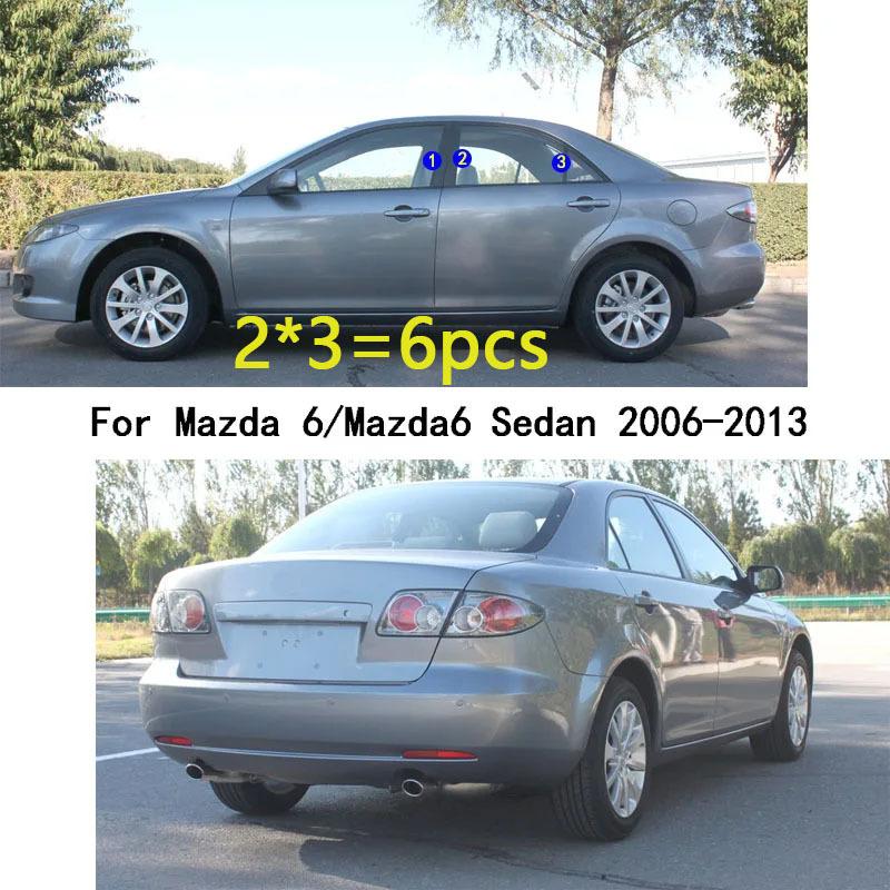 Car TPU/Glossy Mirror Pillar Post Cover For Mazda 6 Mazda6 Sedan 2006 2007 2008 2009 2010 2011 2012 2013 Door Window Sticker