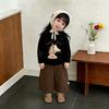 Girls Early Spring Suit Baby Clothes Cute Cartoon Knitted Sweater Horse Baby Fashion Wide Leg Pants
