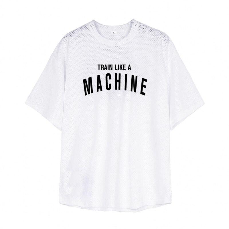 

Літній одяг для фітнесу Muscleguys. Чоловічий швидковисихаючий дихаючий тренувальний тренувальний вільний топ з короткими рукавами. XXL білий