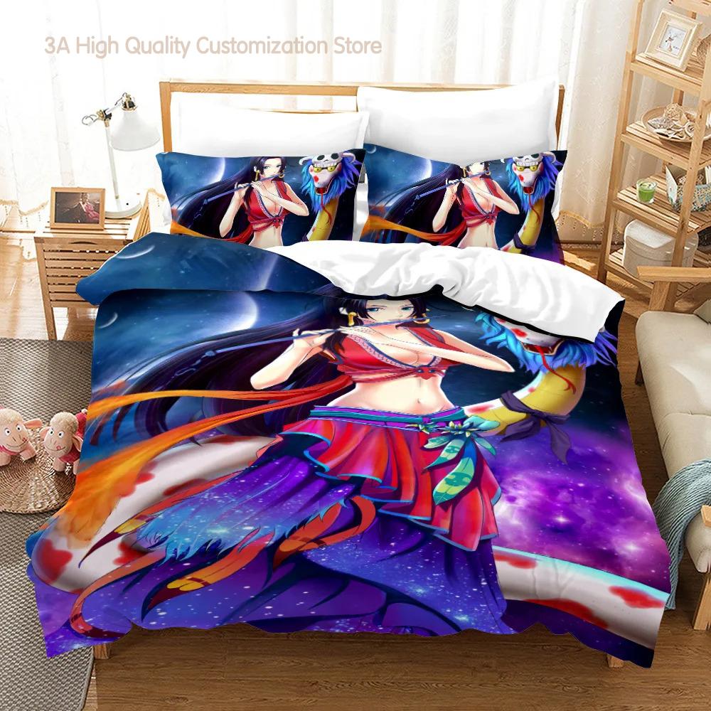 Boa Hancock Sängkläder Set Enkel Twin Full Queen King Size Queen Kejsarinna Sängset Aldult Pojkar Sovrum Påslakanset 3D-tryck 013
