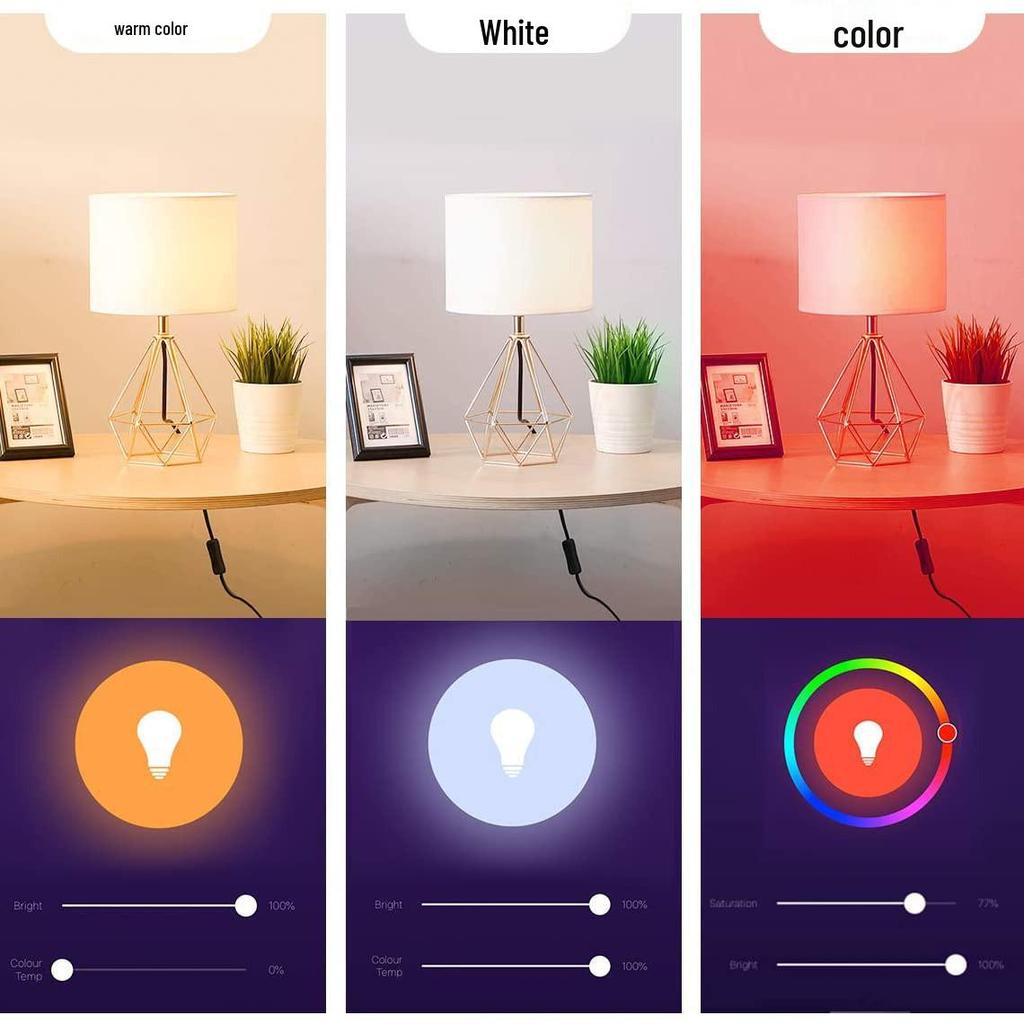 WiFi Smart Candle Light with Alexa Voice Control, RGBCW E14 Table Lamp, Tuya Smart Life Compatible
