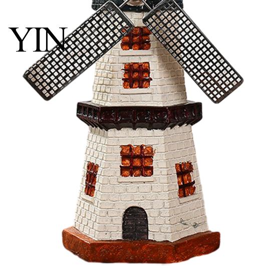 Colorful Windmill Display Dutch Ornaments, Mini Vintage Holland Statue, Resin Artwork, Souvenir Classic Model, Rustic Desktop Ornament for Home Office