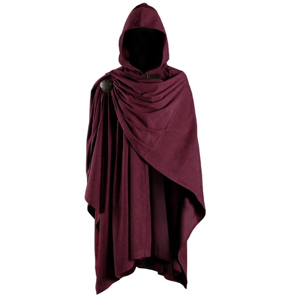 Mantello Medievale in Velluto con Spilla Regolabile per Costumi Fantasy Role Play