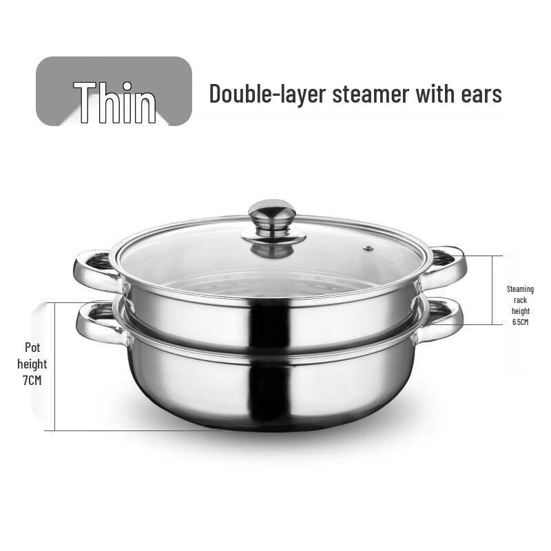 SanJiaoLong 304 Stainless Steel Multi-Functional Steamer Pot