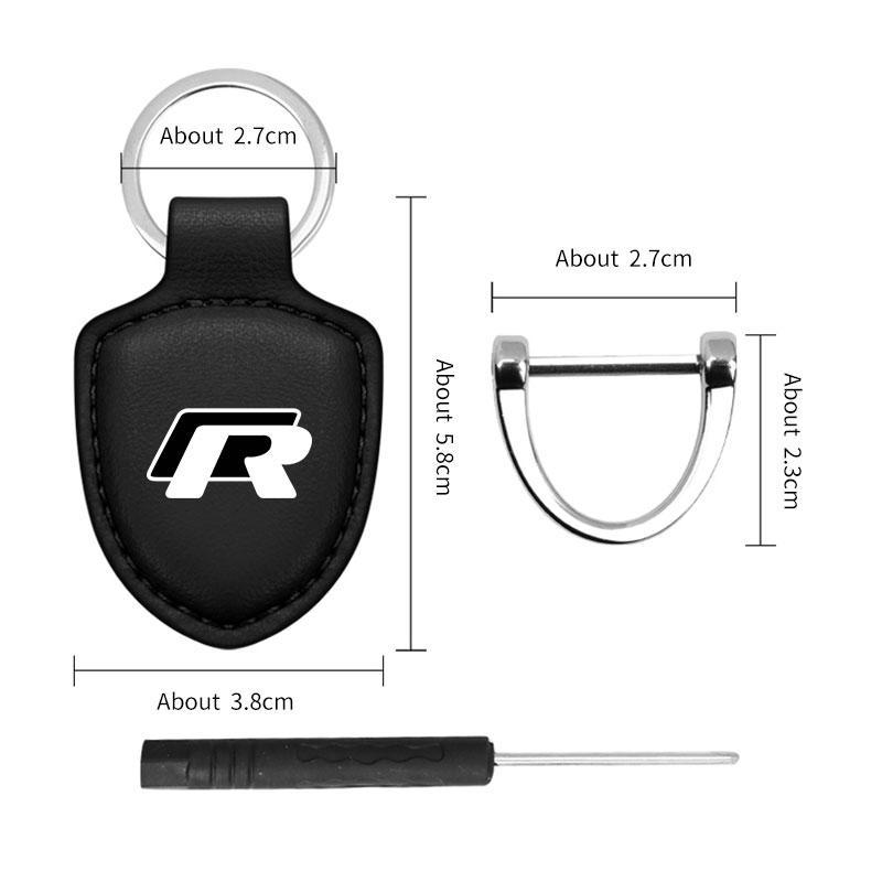 Portachiavi Portachiavi Emblema Auto in Pelle per Volkswagen VW R Rline ID.3 ID4 Polo Passat B5 B7 Golf 8 Touran Caddy GTI Portachiavi in Metallo Jb9