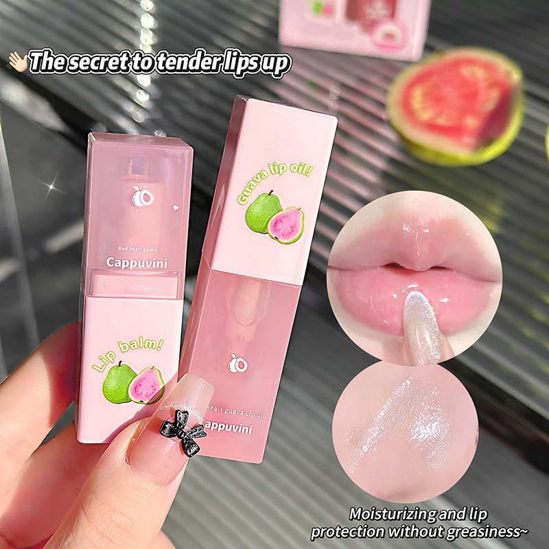 CAPPUVINI Red Heart Guava Lip Balm Set - Moisturizes Without Drying, Reduces Lip Lines.