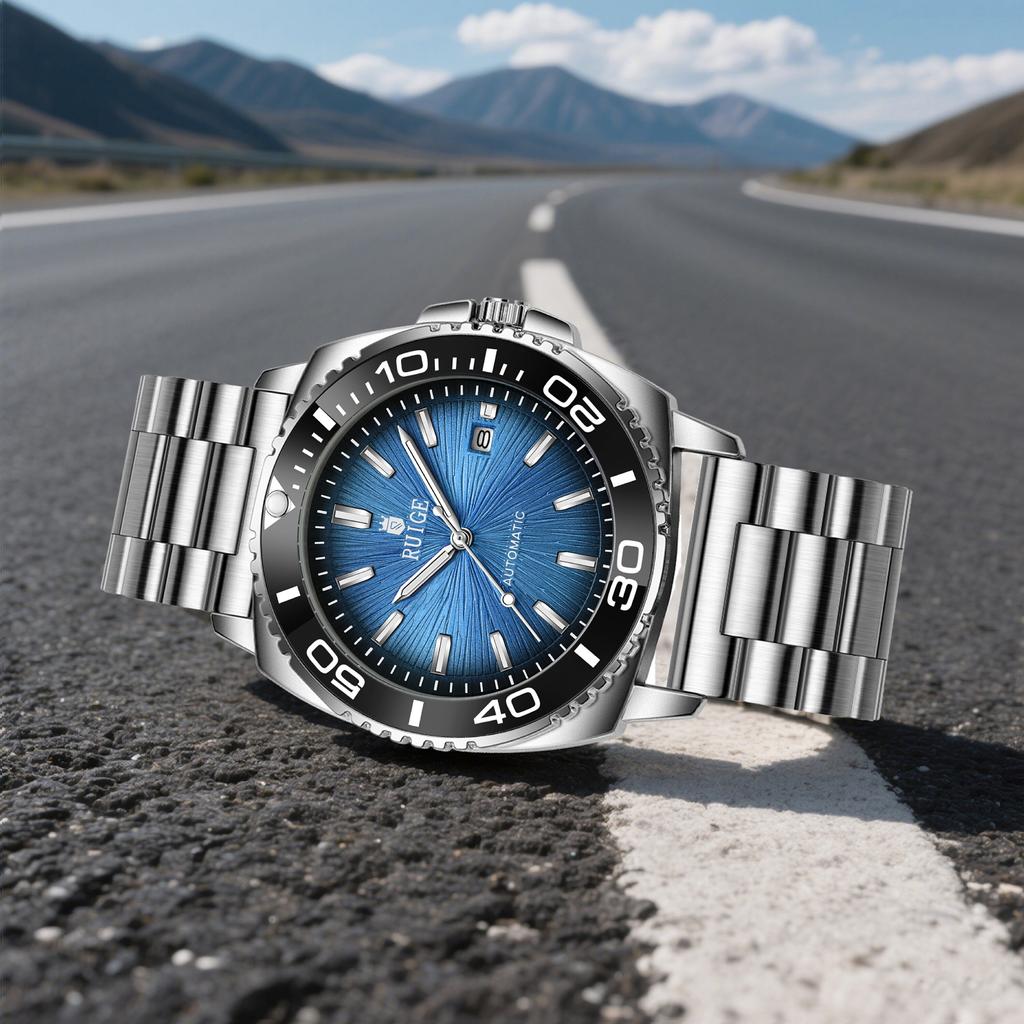 Mode Herren Vollautomatische Mechanische Uhr Edelstahl Kalender Herren Nachtlicht Wasserdichte Vielseitige Uhr