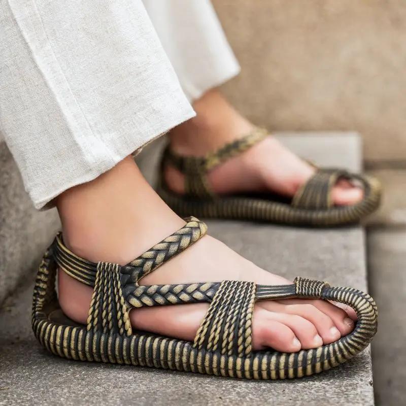 Shoes for Men Casual Man Sandals Open Toe Flat New Design 2024 Luxury Designer Non-slip Summer Outdoor 39 Daily Use Stylish Buy