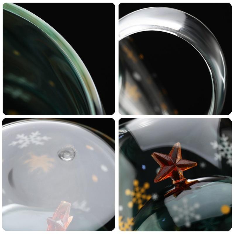 Christmas milk coffee star  cup double-layer insulated high boron glass Christmas cup