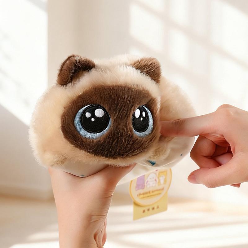 19cm Dicke Dicke Katze Siamkatze Kätzchen Schwarze Katze Plüschtiere Cartoon Lebensecht Kätzchen Sitzsackpuppen Mädchen Geburtstagsgeschenke Kinderspielzeug