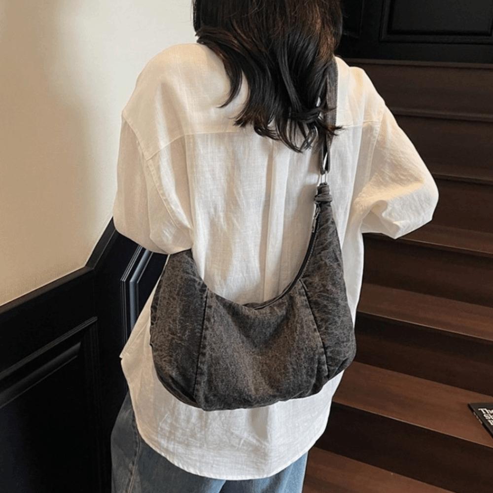 Versatile Denim Shoulder Bag Vintage Satchel Bags Fashion Hobo Sling Bag Unisex
