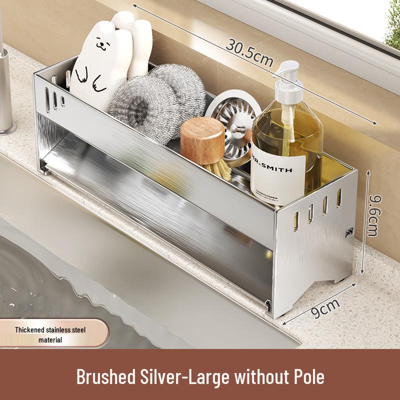 Multifunctional Kitchen Organizer for Dishcloths, Scouring Pads, Sponges, and Steel Wool Storage.