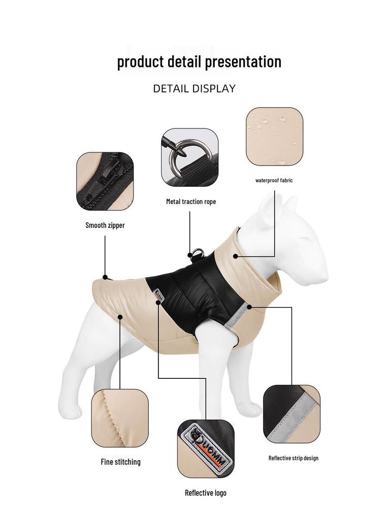 Waterproof Reflective Winter Cotton Dog Jacket - Warm, Comfortable Pet Coat