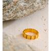 Yhpup Size 678 Stylish Unique Stainless Steel Metal Casting Ring Rust Proof 18K Golden Plated Distinctive Jewelry for Ladies