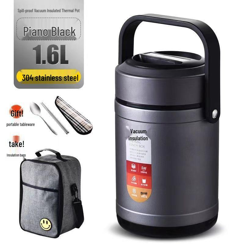 304 Stainless Steel Three-Layer Insulated Lunch Box for Students and Office Workers